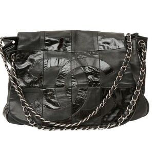 💎 CHANEL 💎 BROOKLYN PATCHWORK HOBO ACCORDION RARE BAG LARGE FLAP LEATHER